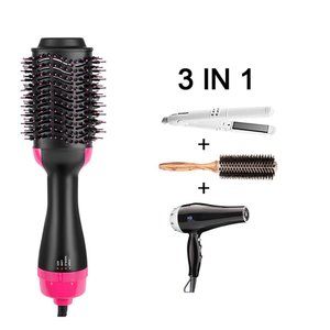 3-in-1 Hair - Dryer -Straightener Hair Dryer Brush Hot Air Hair Volumizer Curler